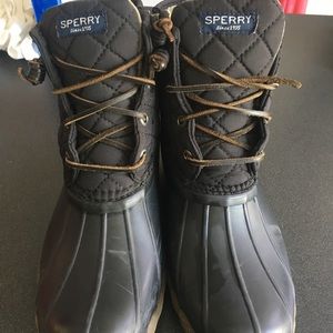 Grey Sperry Boots